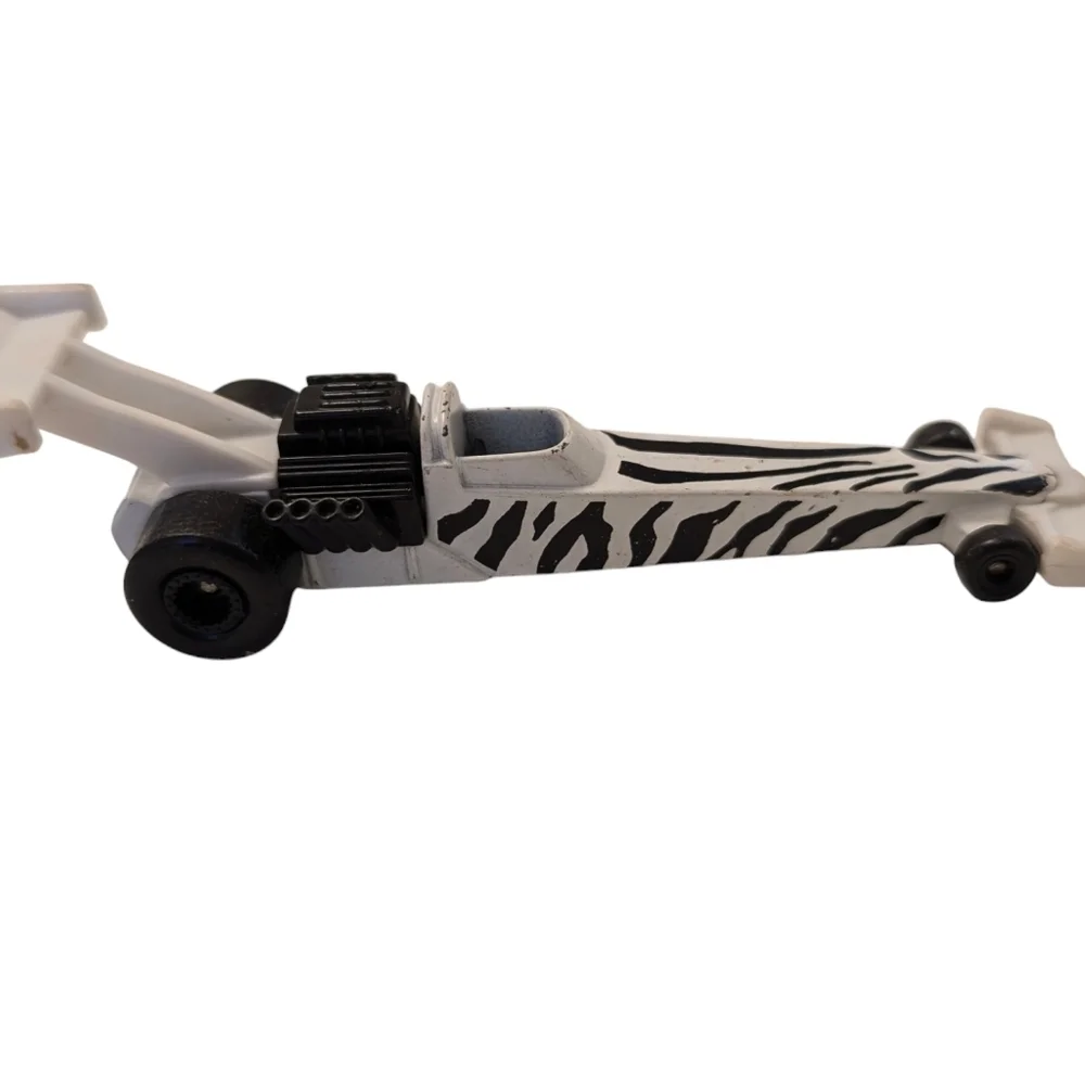 VINTAGE Zebra Hot Wheels Dragster Mattel 1993 Black White Toy Car Retro